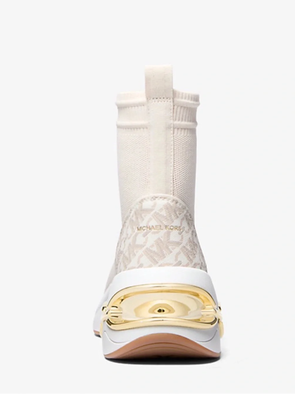 Michael Kors Cream Knit Sock Bootie with Gold Ring Detail - Picture 8 of 9